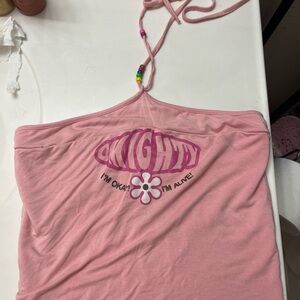 O'Mighty Pink Halter Tank Top